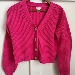 Cat & Jack Girls Hot Pink Knit Cardigan